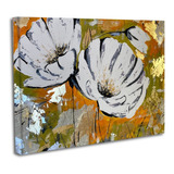 Cuadro Lienzo Canvas 45x60cm Flores Blancas Arte Tipo Oleo