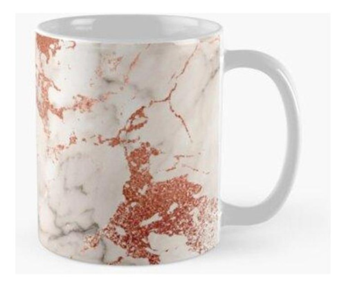 Taza Elegante Rubor Rosa Gris Imitación Oro Rosa Patrón De M