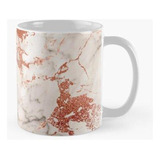 Taza Elegante Rubor Rosa Gris Imitación Oro Rosa Patrón De M