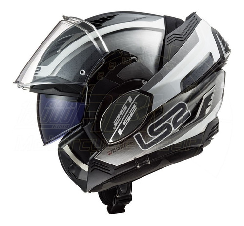 Casco Abatible Ls2 Ff900 Valiant 2 Orbit Blanco/titanium