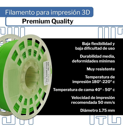 Filamento Pla Impresora 3d * G S T * 1,75mm 320mt X1 Kg Gst