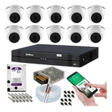 Kit Cftv 10 Câmeras Intelbras 1120 D Dvr 16 Canais C/ Hd