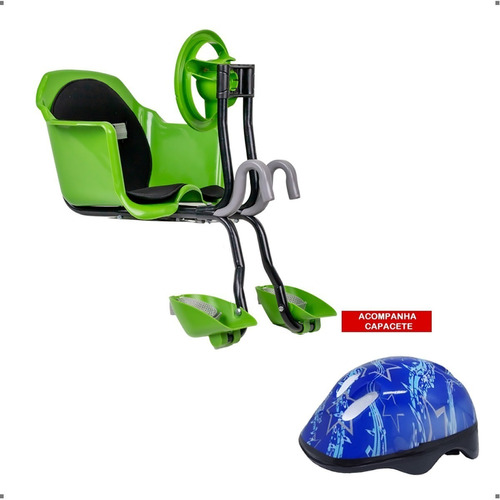 Cadeirinha Bicicleta Aro 29 Diant Flexbike Volante+capacete