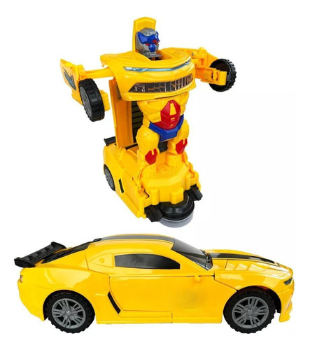 Carrinho Camaro Transformers Robô Luz Som Amarelo Personagem