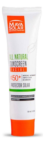 Protector Solar Facial Maya Solar All Natural Sunscreen Derma Fps 50+ Antiedad 50ml