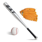 Set Bate De Beisbol Aluminio Con Guante Y Pelota Baseball