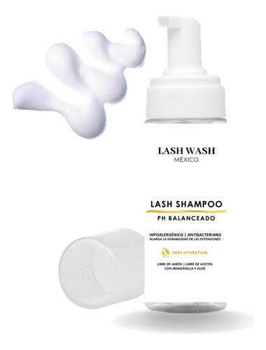 Lash Shampoo 160ml Hipoalergénico Con Aloe Limpieza Pestañas