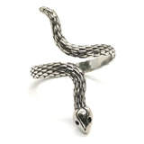 Anillo Serpiente Ajustable Plata 925 Acabado Envejecido