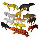 Brinquedo Kit Com 12 Mini Animais Coloridos Da Selva
