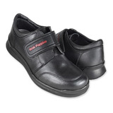 Zapato Niño Hush Puppies 1141 Piel Negro Escolar 22 Al 26