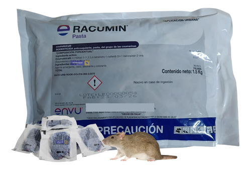 Raticida Veneno Para Ratones Ratas Cebo Racumin Pasta 1.5kg