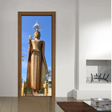 Vinilo Para Puerta Buda Deco Zen Dinastia Interior Vinil M3