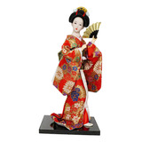 Figura Coleccionable, Muñeca Japonesa De Geisha Con Kimono,