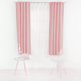 Juego De 2 Cortinas Cortas Viasoft Rosa 1.80m Vianney Color Rosa Claro