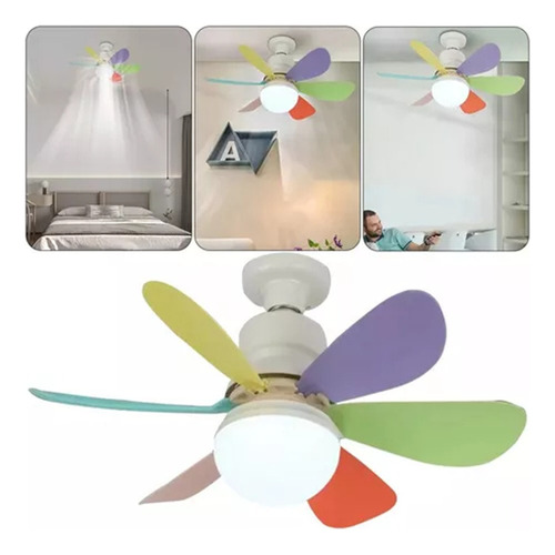 1 Ventilador De Techo Led Pequeño Con Luz Con Control Remoto