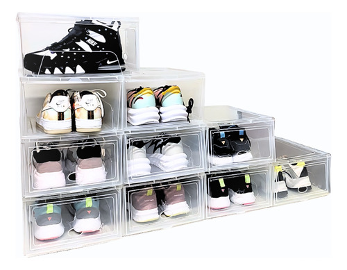  10 Cajas Organizador Multiuso Zapatos Caja Con Tapa Cajoner