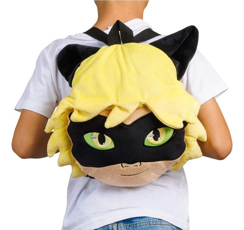 Mochila Escolar Miraculous Cat Nor De Peluche Para 12 Jugado