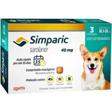 Simparic 40mg Para Caes De 10,1 A 20kg C/3 Comprimidos