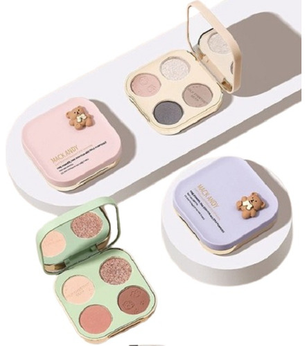 Paleta De Sombras X4 Little Bear Soft Feather Mack Andy