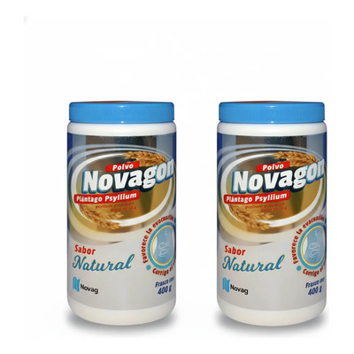 Pack 2 Novagon Plántago Psyllium Polvo 400g Sabor Natural | Meses sin interés