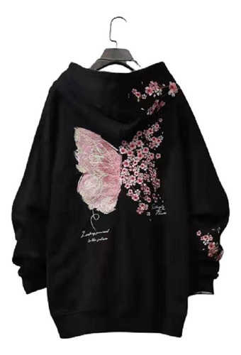 Sudadera Estampado De Mariposas Sakura Estilo Chino De Moda