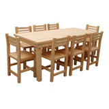 Comedor Madera 8 Personas Silla Restaurante Eventos Uso Rudo