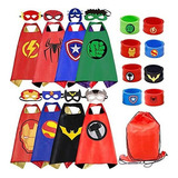 Disfraz Kids Dress Up 8pcs Juego De Capas De Superhéroe Y P