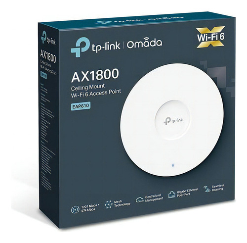 Access Point Teto Tp-link Omada Ax1800 Eap610 Wi-fi 6 Poe Cor Branco