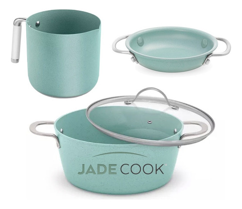 Pack Jade Cook Cacerola Con Tapa 28 Cm + Pocillo + Huevero