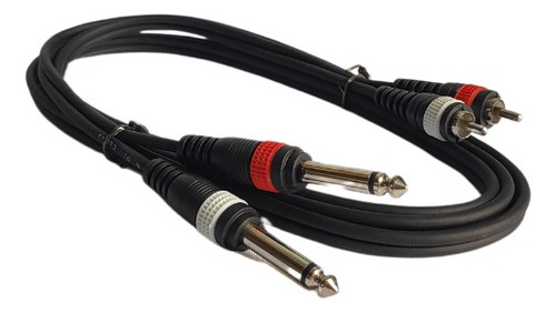Cable Profesional Parquer 2 Rca A 2 Plug Mono 1,8 Mts