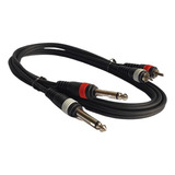 Cable Profesional Parquer 2 Rca A 2 Plug Mono 1,8 Mts