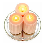 Plato Para Velas Redondo De Vidrio Transparente Pilar C...