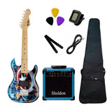 Kit Guitarra Infantil Phx Capitão America+ Cubo  Sheldon