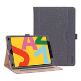 Funda De Cuero Vintage Para iPad 10.2 9na 8va 7ma Gen Gris