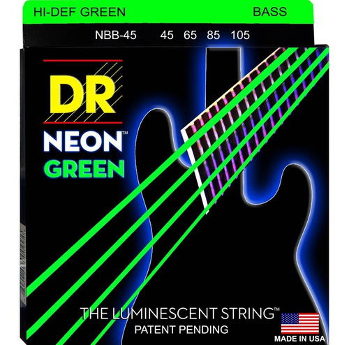 Cuerdas Bajo Eléctrico Med 45/105 Neon Green Dr Ngb-45 +