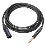 Cable De Audio De 6,35 Mm Con Carcasa Macho Chapada En Oro P