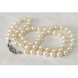 Collar Europeo De Perlas Cultivadas Broche De Plata 800 Arg
