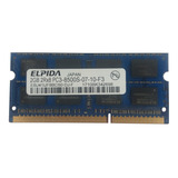 Memoria Notebook Elpida / 2gb /ddr3-1066mhz /pc3-8500 / 1,5v