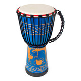 Lotmusic Tambor Africano De Djembe, 9,5 '' Tambor Tallado Ca