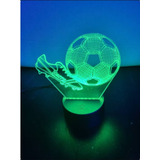 Lampara 3d Led Zapato Balon Futbol Ilusion 7colores 
