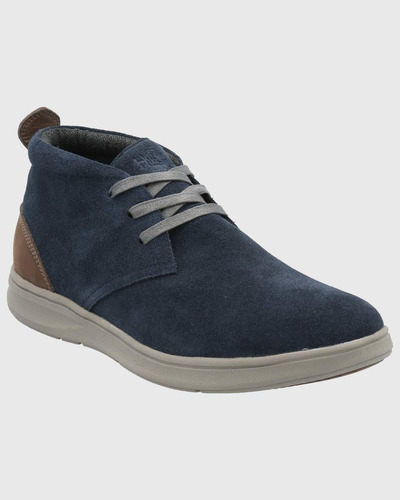 Botin Cuero Hombre Rudder Azul Hush Puppies