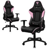 Cadeira De Alto Conforto Escritório Gamer Giratória Cor Rosa