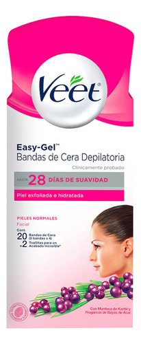 Bandas Depilatorias Faciales Veet Piel Normal Sensible 20 Pz