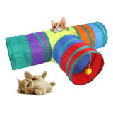 Colorido Túnel Plegable Para Mascotas Con 3 Salidas