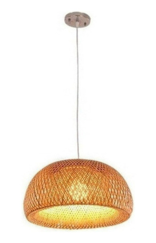 Lámpara Colgante Colgante Tipo Farol De Bambú De 30 Cm.