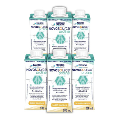 Kit 6x Novasource Proline 200ml Sabor Baunilha - Nestle | Frete grátis