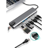 Adaptador Hub Usb C 7 Em 1 Macbook Pro Air M1 4k 5 Portas+nf