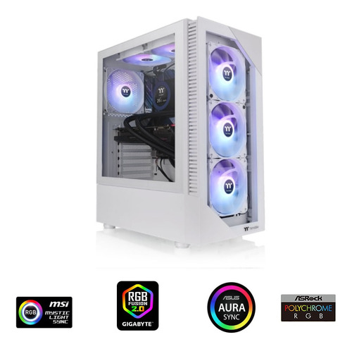 Chasis Thermaltake View 200 + 3 Ventilador Rgb-blanco Color Blanco