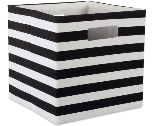 Lineas Blanco Negro Dii Organizador Cubo 33cm Grande Cesta