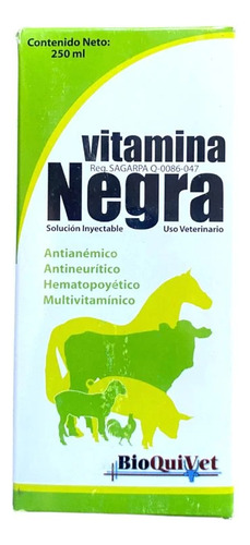 Vitamina Negra 250ml Para Aves Vacas Caballos Etc